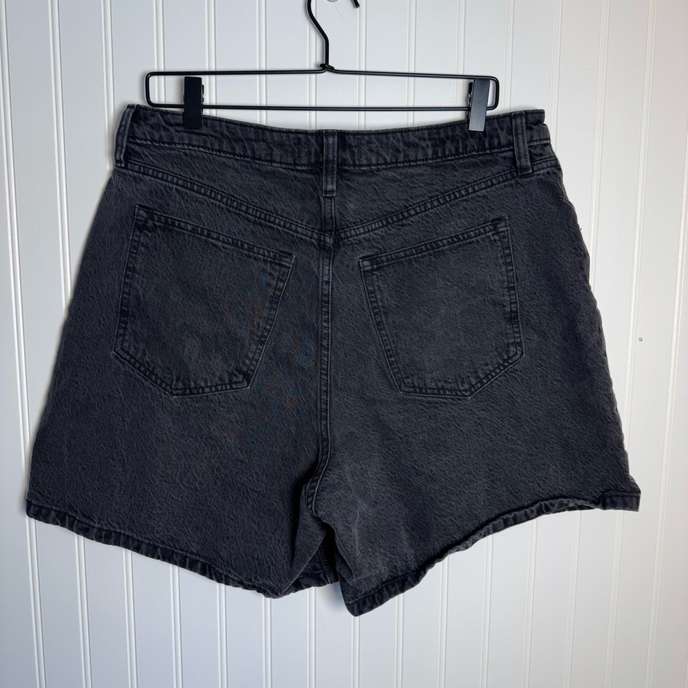 Abercrombie & Fitch The Loose Short High Rise Curve Love Black Denim Shorts 14 - Picture 7 of 12